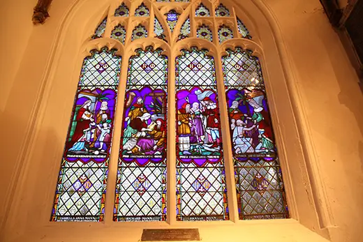 Stained glass window in St Mary's Church Bungay.