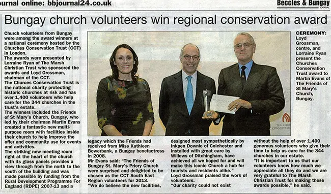 EDP clipping about the Bowerbank Room.